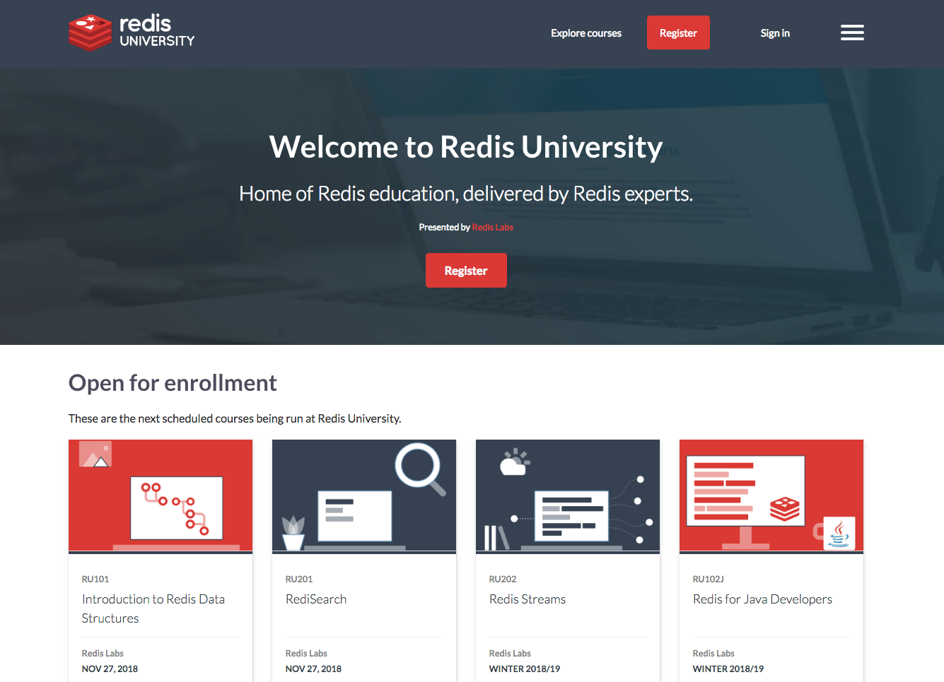 redisU online software learning