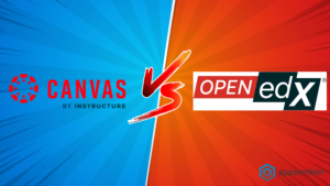 Canvas logo and Open edX Logo with a versus symbol in between